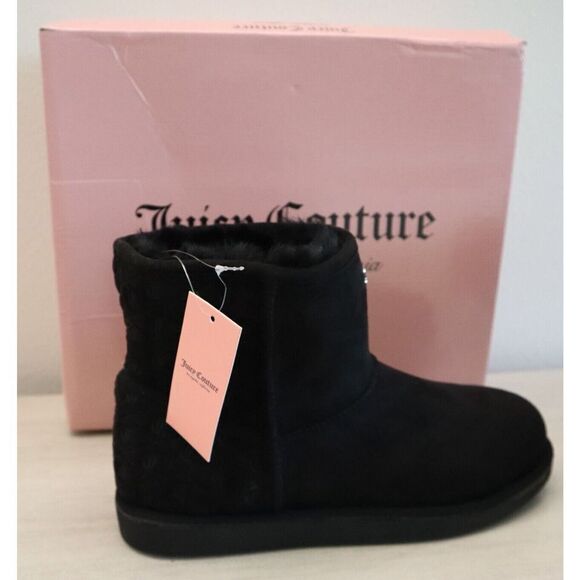 Juicy Couture B3262SW Women’s Sz 9 Black Kave Faux Fur Lining Winter Boots - Picture 5 of 9